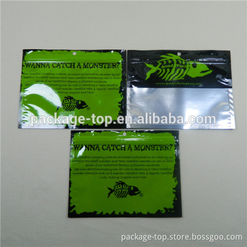 colorful printing fishing lure zipper bag export to usa / customized plastic fishing lure zipper bag